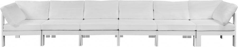 Nizuc White Outdoor Patio Aluminum Modular Sofa from Meridian - Luna Furniture