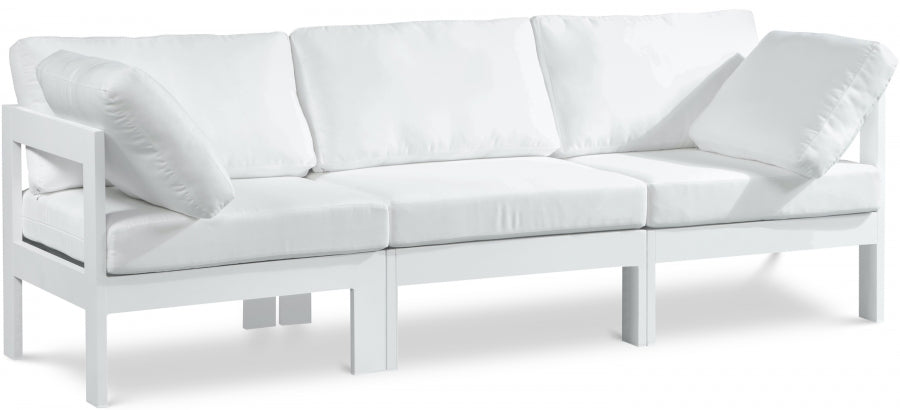 Nizuc White Outdoor Patio Aluminum Modular Sofa from Meridian - Luna Furniture