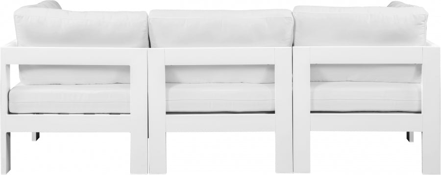 Nizuc White Outdoor Patio Aluminum Modular Sofa from Meridian - Luna Furniture