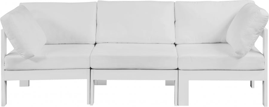 Nizuc White Outdoor Patio Aluminum Modular Sofa from Meridian - Luna Furniture