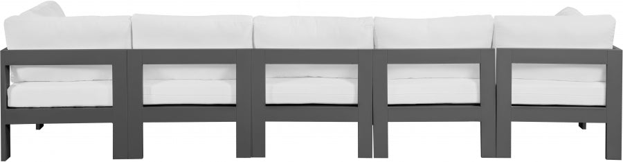 Nizuc White Outdoor Patio Aluminum Modular Sofa from Meridian - Luna Furniture