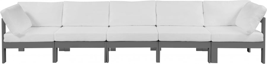 Nizuc White Outdoor Patio Aluminum Modular Sofa from Meridian - Luna Furniture