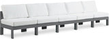 Nizuc White Outdoor Patio Aluminum Modular Sofa from Meridian - Luna Furniture