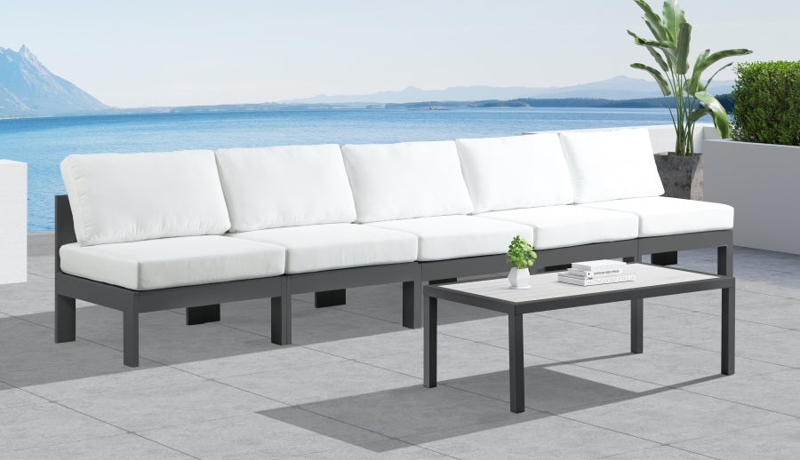 Nizuc White Outdoor Patio Aluminum Modular Sofa from Meridian - Luna Furniture