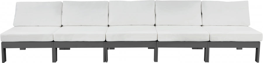 Nizuc White Outdoor Patio Aluminum Modular Sofa from Meridian - Luna Furniture