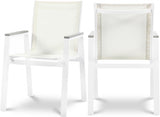 Nizuc White Outdoor Patio Dining Chair, Set of 2 from Meridian - Luna Furniture