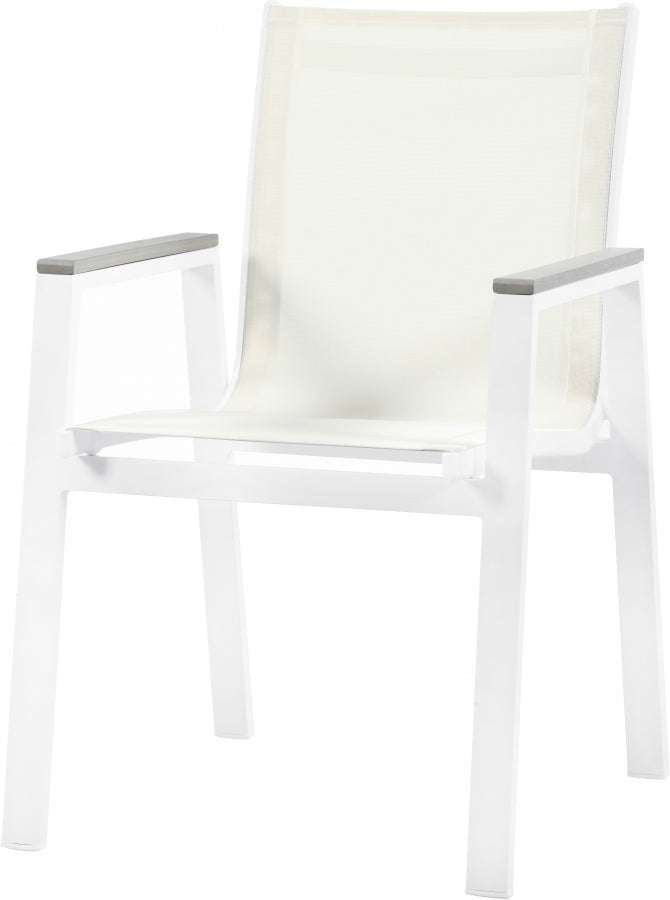 Nizuc White Outdoor Patio Dining Chair, Set of 2 from Meridian - Luna Furniture