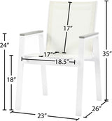 Nizuc White Outdoor Patio Dining Chair, Set of 2 from Meridian - Luna Furniture