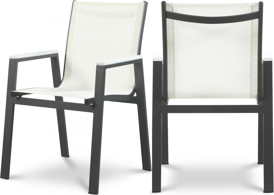 Nizuc White Outdoor Patio Dining Chair, Set of 2 from Meridian - Luna Furniture