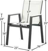 Nizuc White Outdoor Patio Dining Chair, Set of 2 from Meridian - Luna Furniture