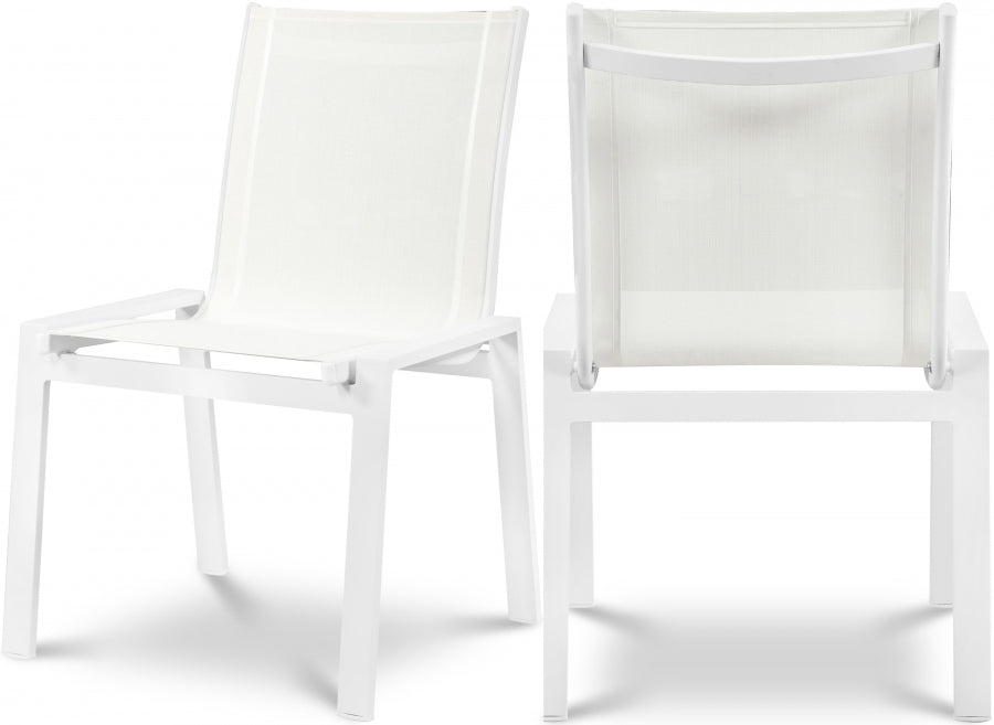 Nizuc White Outdoor Patio Dining Chair, Set of 2 from Meridian - Luna Furniture