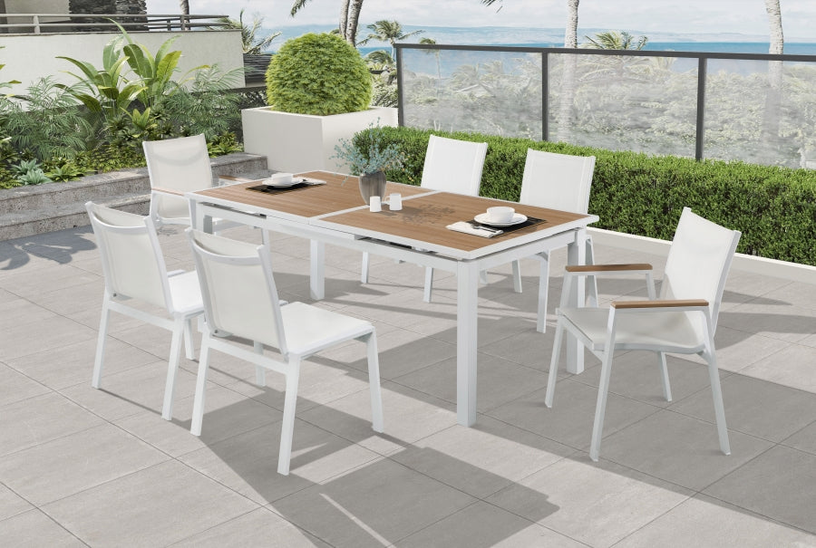 Nizuc White Outdoor Patio Dining Chair, Set of 2 from Meridian - Luna Furniture