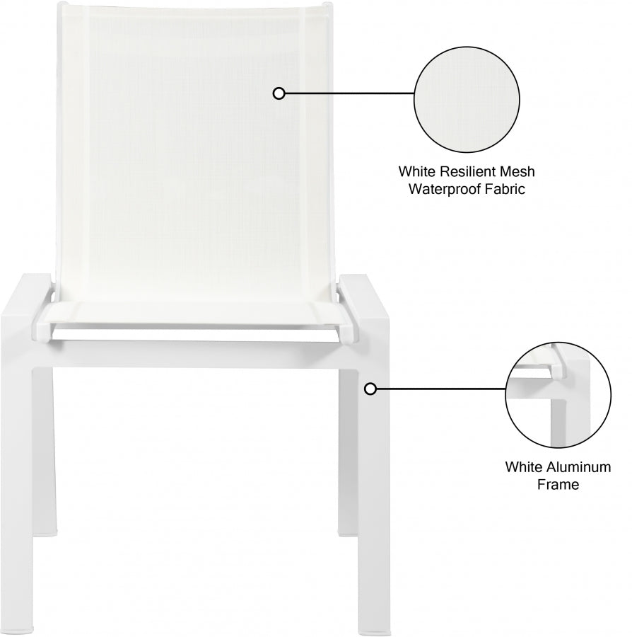 Nizuc White Outdoor Patio Dining Chair, Set of 2 from Meridian - Luna Furniture