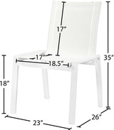 Nizuc White Outdoor Patio Dining Chair, Set of 2 from Meridian - Luna Furniture