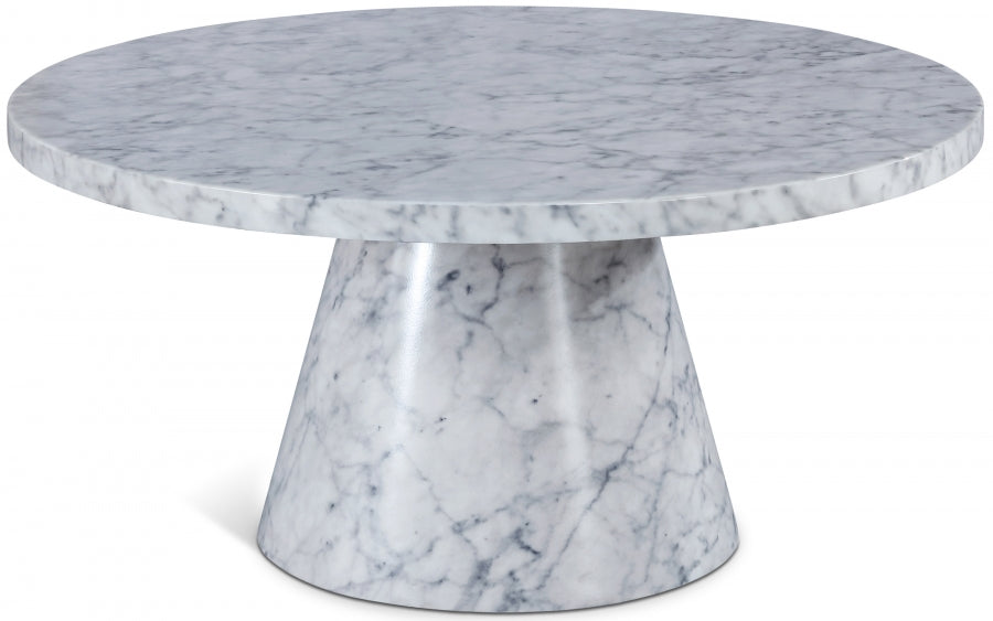 Omni White Faux Marble 36" Coffee Table from Meridian - Luna Furniture