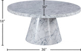 Omni White Faux Marble 36" Coffee Table from Meridian - Luna Furniture