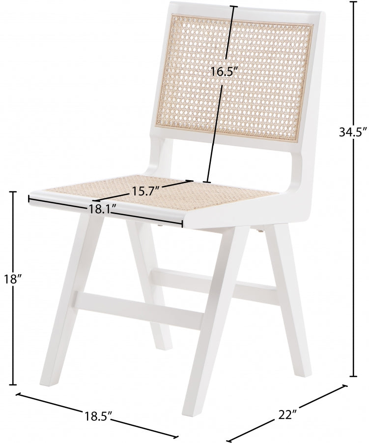 Preston White Dining Chair, Set of 2 from Meridian - Luna Furniture