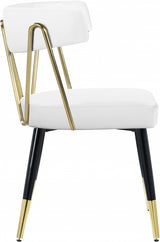 Rheingold White Faux Leather Dining Chair, Set of 2 from Meridian - Luna Furniture