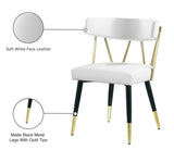 Rheingold White Faux Leather Dining Chair, Set of 2 from Meridian - Luna Furniture