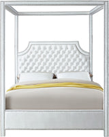 Rowan White Velvet Queen Bed from Meridian - Luna Furniture