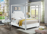 Rowan White Velvet Queen Bed from Meridian - Luna Furniture