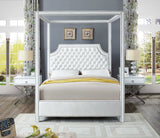 Rowan White Velvet Queen Bed from Meridian - Luna Furniture