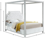 Rowan White Velvet Queen Bed from Meridian - Luna Furniture