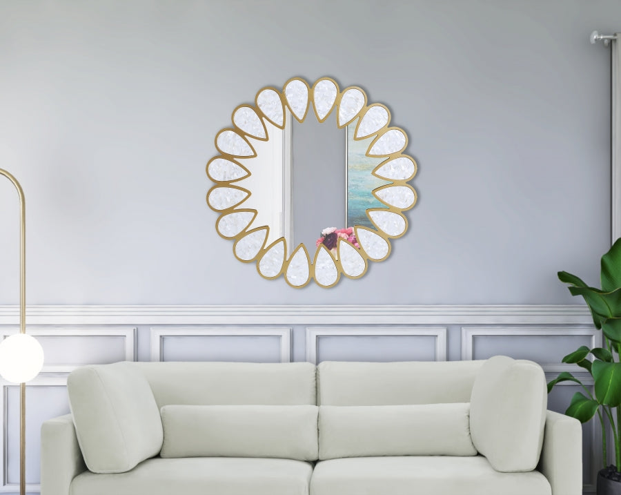 Shell White Mirror from Meridian - Luna Furniture