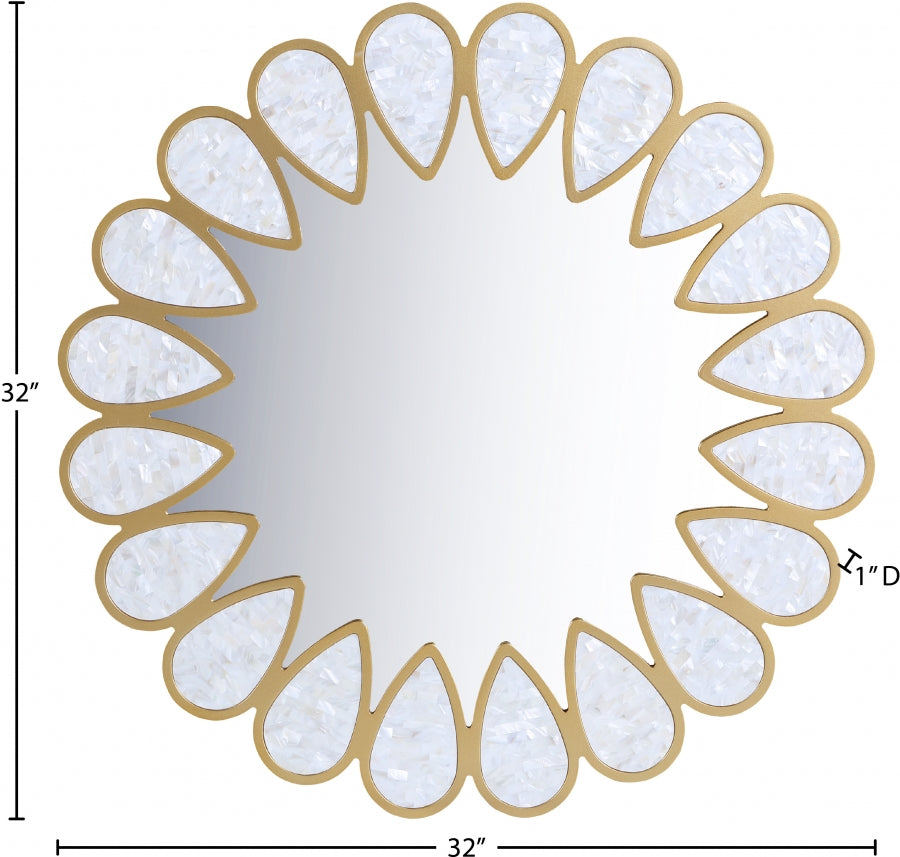 Shell White Mirror from Meridian - Luna Furniture