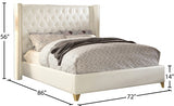 Soho White White Bonded Leather Queen Bed from Meridian - Luna Furniture