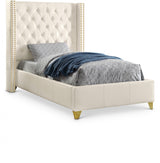 Soho White White Bonded Leather Twin Bed from Meridian - Luna Furniture