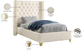 Soho White White Bonded Leather Twin Bed from Meridian - Luna Furniture