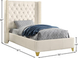 Soho White White Bonded Leather Twin Bed from Meridian - Luna Furniture