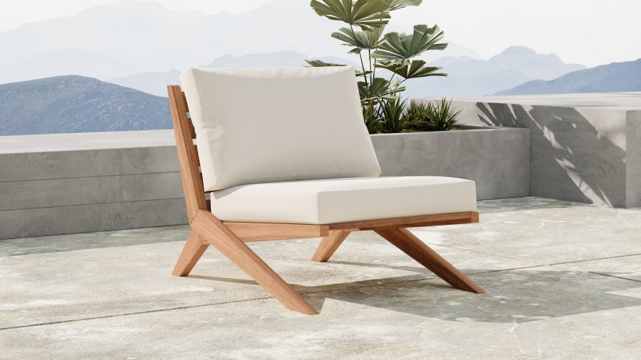 Tahiti White Waterproof Fabric Outdoor Accent Chair from Meridian - Luna Furniture