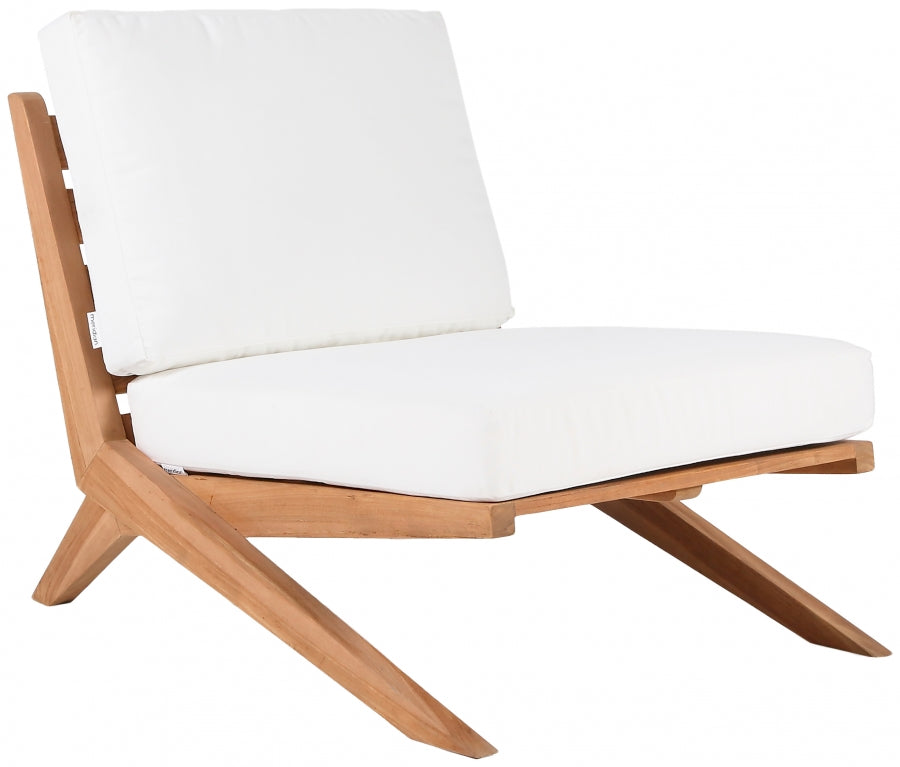 Tahiti White Waterproof Fabric Outdoor Accent Chair from Meridian - Luna Furniture