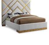 Vector White Faux Leather King Bed from Meridian - Luna Furniture