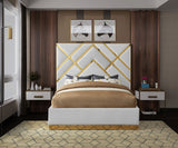 Vector White Faux Leather King Bed from Meridian - Luna Furniture