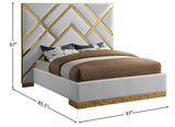 Vector White Faux Leather King Bed from Meridian - Luna Furniture