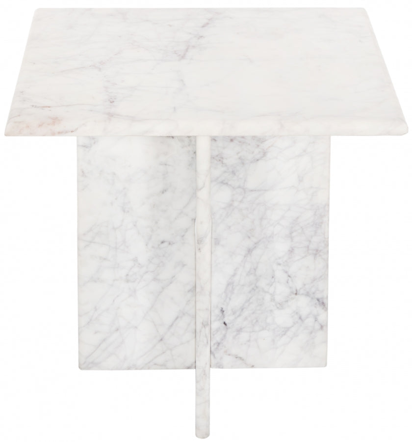 White Verona End Table from Meridian - Luna Furniture