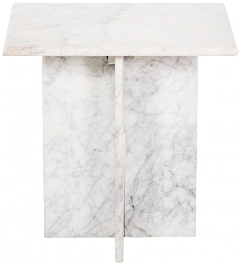 White Verona End Table from Meridian - Luna Furniture