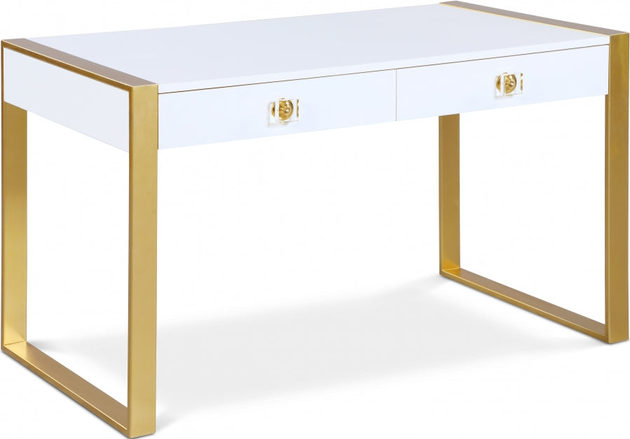 Victoria White Desk | Console Table from Meridian - Luna Furniture