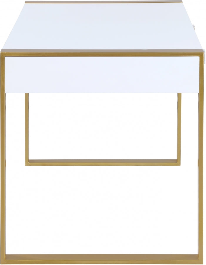 Victoria White Desk | Console Table from Meridian - Luna Furniture