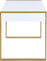 Victoria White Desk | Console Table from Meridian - Luna Furniture