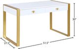 Victoria White Desk | Console Table from Meridian - Luna Furniture