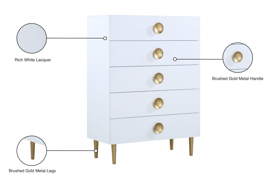 Zayne White Chest from Meridian - Luna Furniture