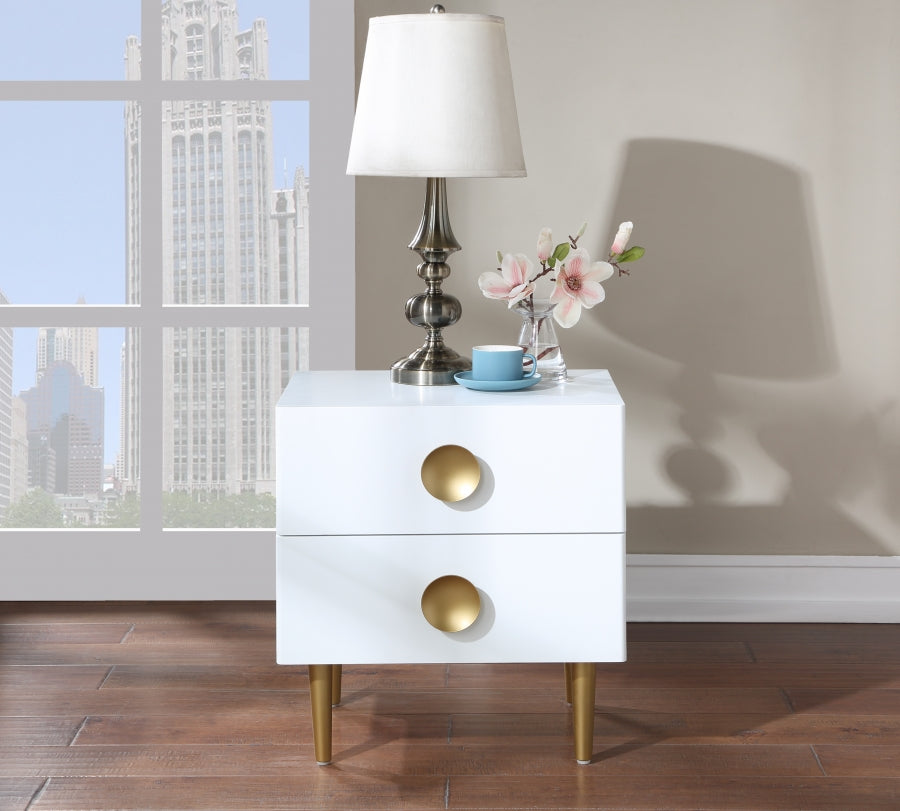 Zayne White Nightstand from Meridian - Luna Furniture