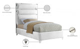 Zuma White Velvet Twin Bed from Meridian - Luna Furniture