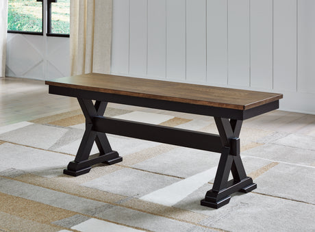 Wildenauer Brown/Black 50" Dining Bench - D634-00 - Luna Furniture