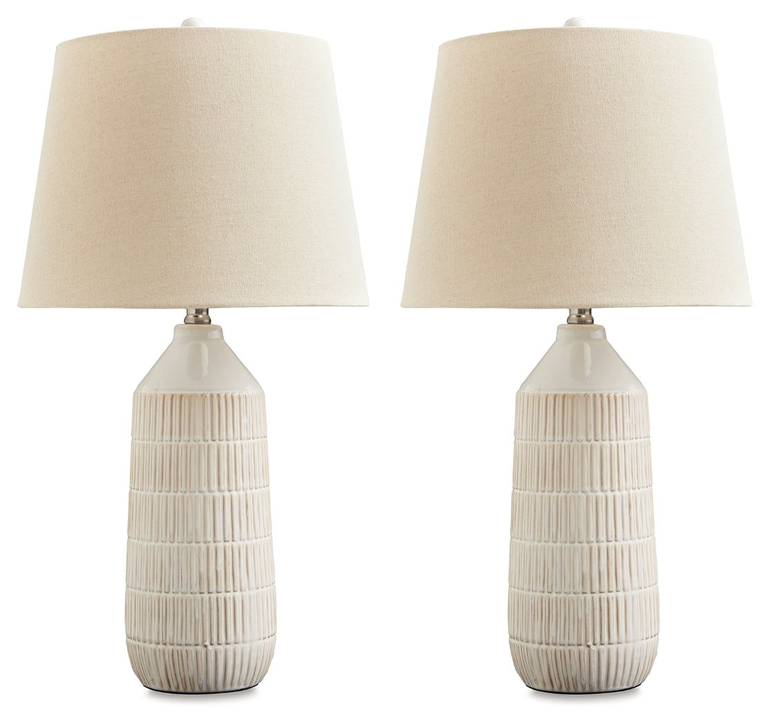 Willport Off White Table Lamp (Set of 2) - L177994 - Luna Furniture