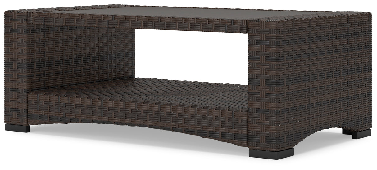 Windglow Brown Outdoor Coffee Table from Ashley - Luna Furniture